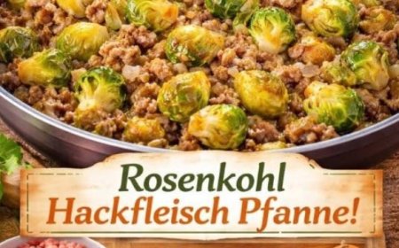 Rosenkohl Hackfleisch Pfanne einfach & herzhaftv