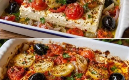 Gebackener Schafskäse mit Tomaten und Knoblauch