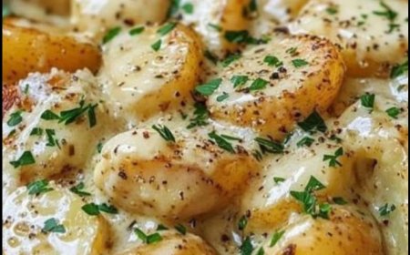Kleine Kartoffeln in Knoblauch Sahne Soße