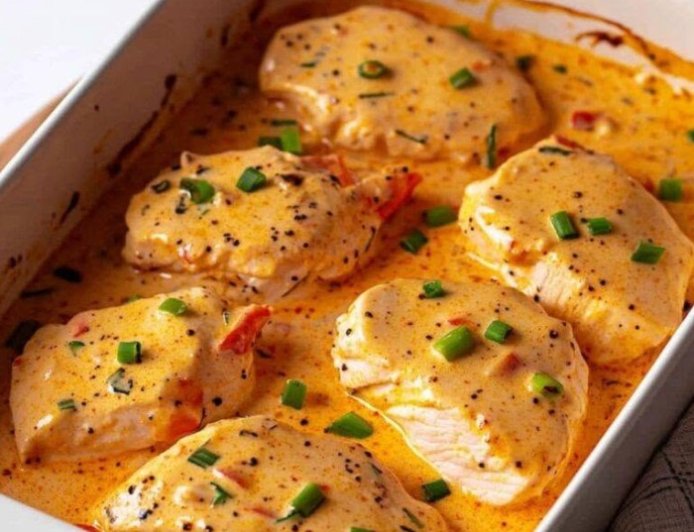 Hahnchenbrust in Frischkasesauce mit Gemuse