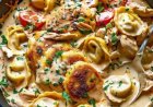 Lecker schmecker! Cremige Tortellini In Hähnchen Schmand in 10-15 Minuten!