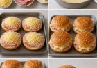 Mini-Brioche-Burger mit Schinken-, Cheddar- und Käsesauce (6 Stück)