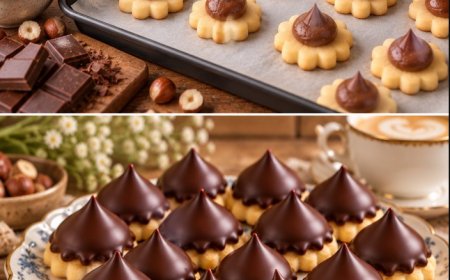 Nougat-Küsse – zarte Weihnachtsplätzchen mit cremiger Nougatfüllung